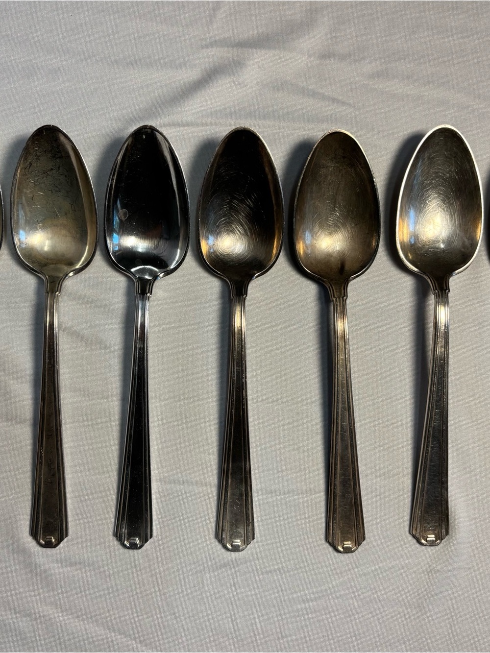 Vintage Alvin Patent Silverplate Dinner Spoons Set of 7